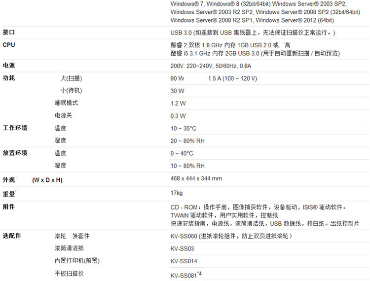 松下kv-s5046h a3双面彩色扫描仪 白色(单位:台)