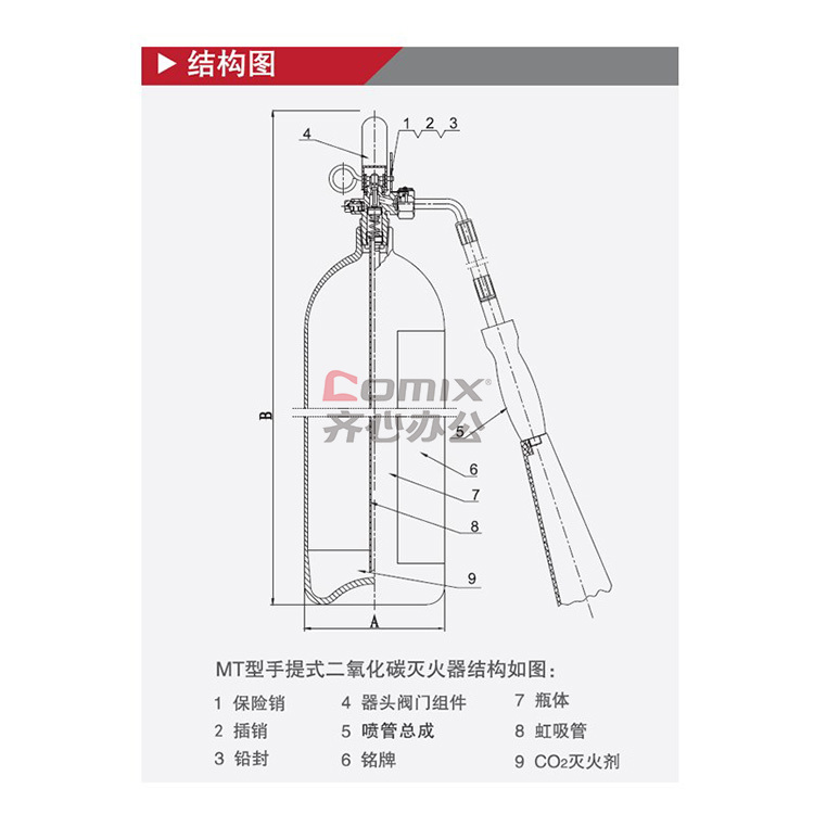 联塑2kg 二氧化碳灭火器 红色(单位:瓶)