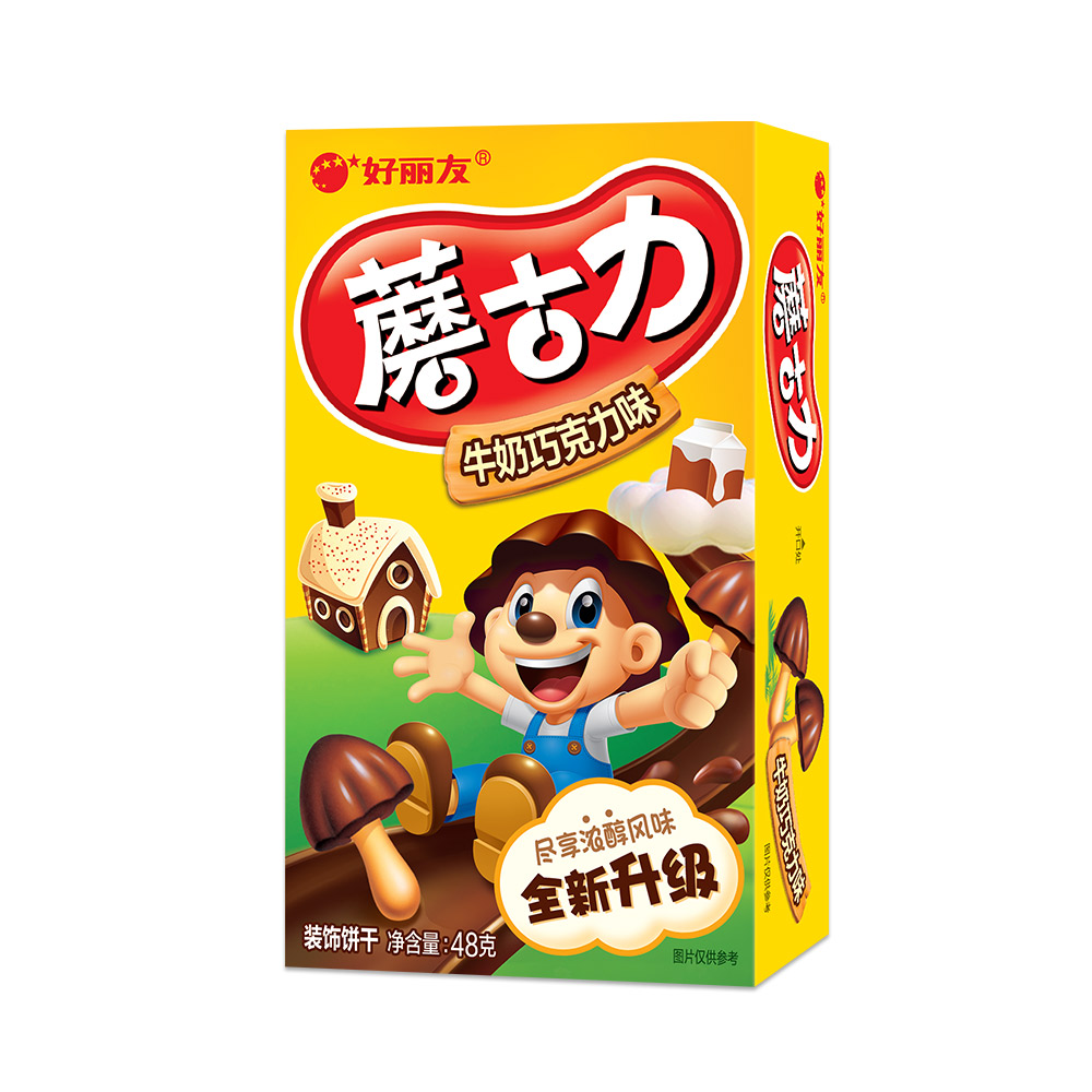 好丽友 蘑古力牛奶巧克力饼干 48g(单位:盒)