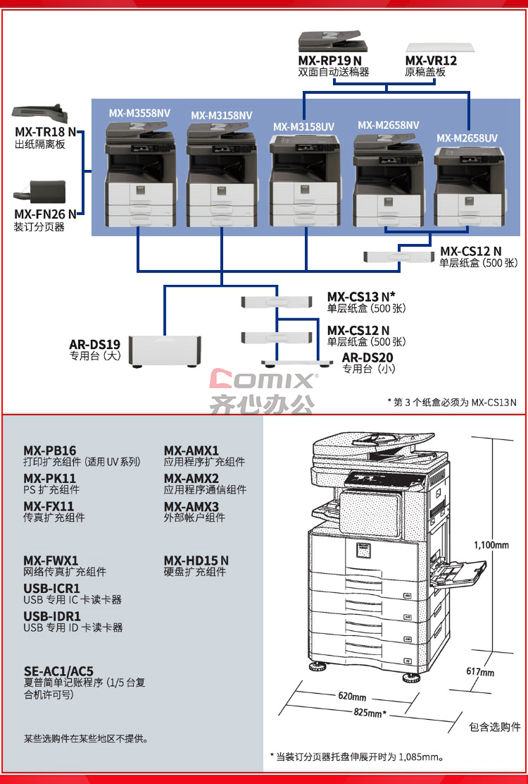 夏普mx-2658nv 黑白复印机(复印,网络打印,彩色扫描,双面自动输稿器