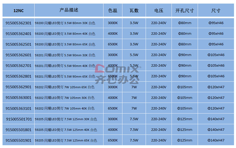 飞利浦 闪耀led筒灯 3.5w 80mm 4000k中性光 开孔尺寸