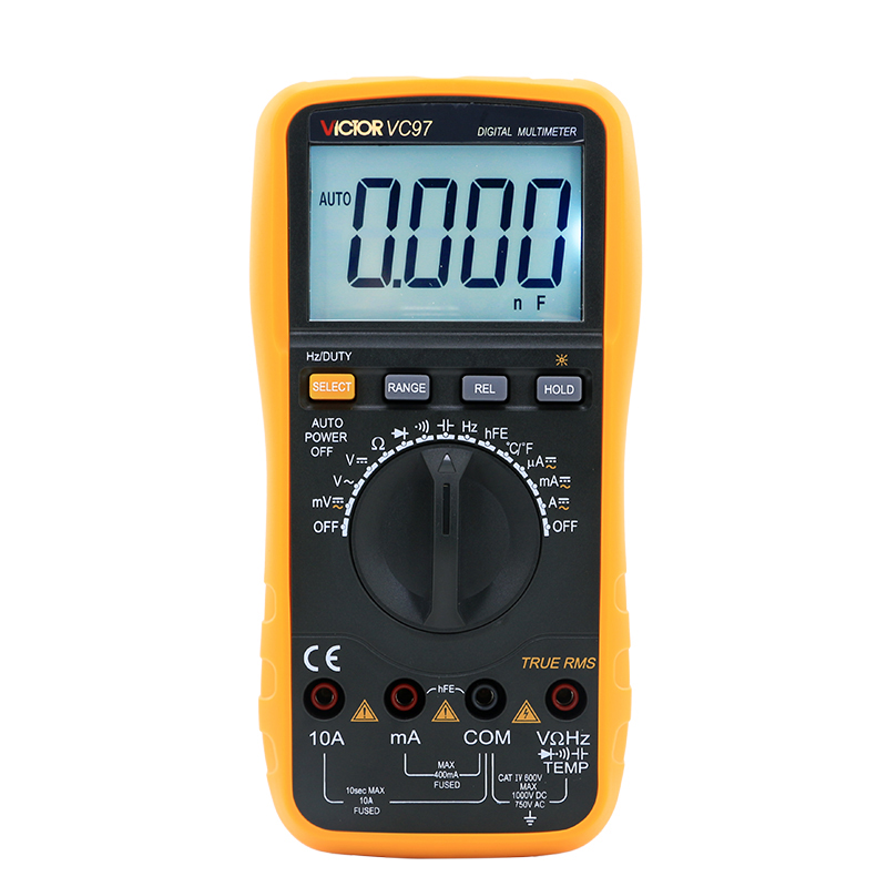 胜利仪器 vc97 自动量程数字万用表 黄色