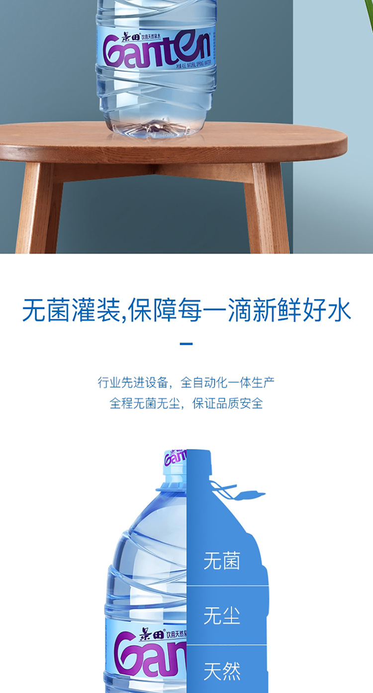 景田 饮用山泉水 4.6l*4 单位:箱