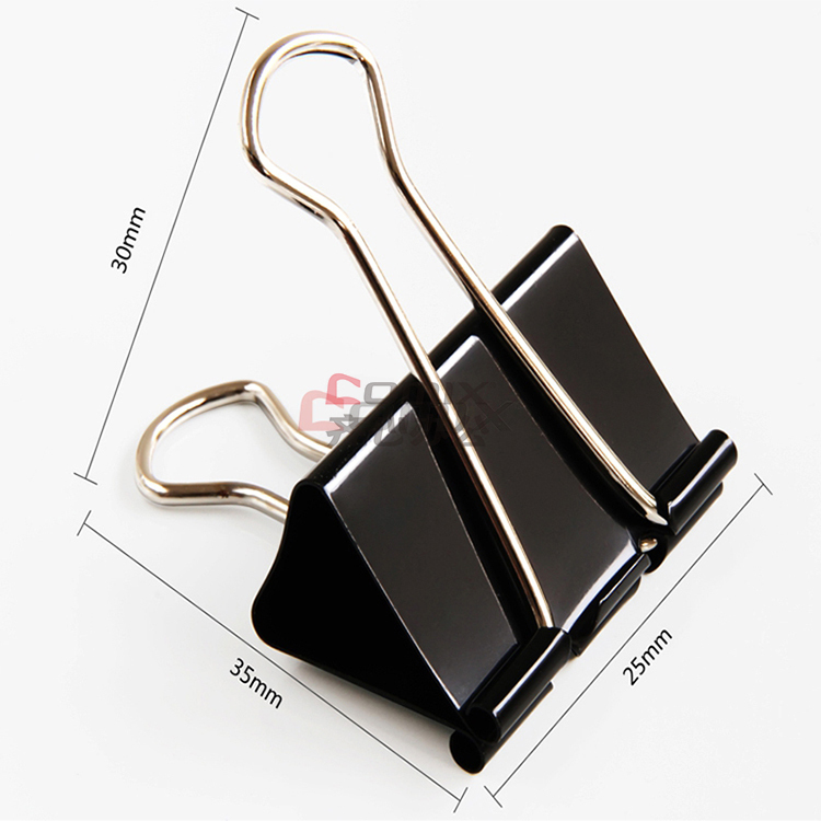 得力 黑色长尾夹 25mm(48个筒装)