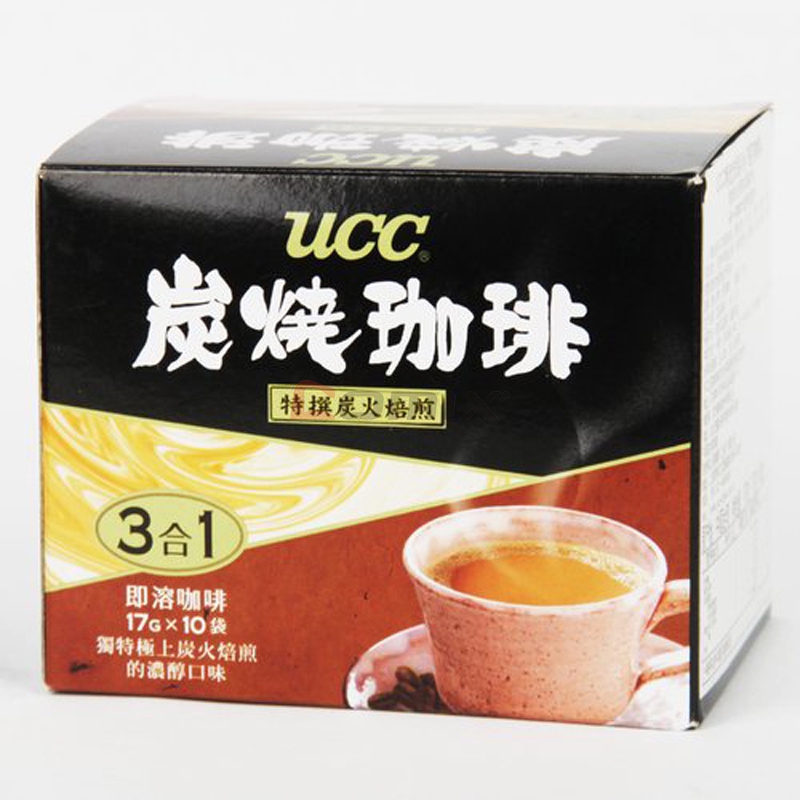 悠诗诗ucc 3合1速溶咖啡 炭烧 17g*10袋