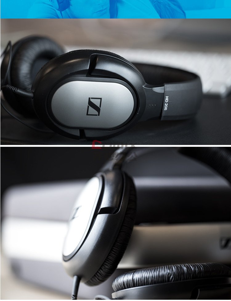 森海塞尔 hd206 专业录音监听耳机 黑色