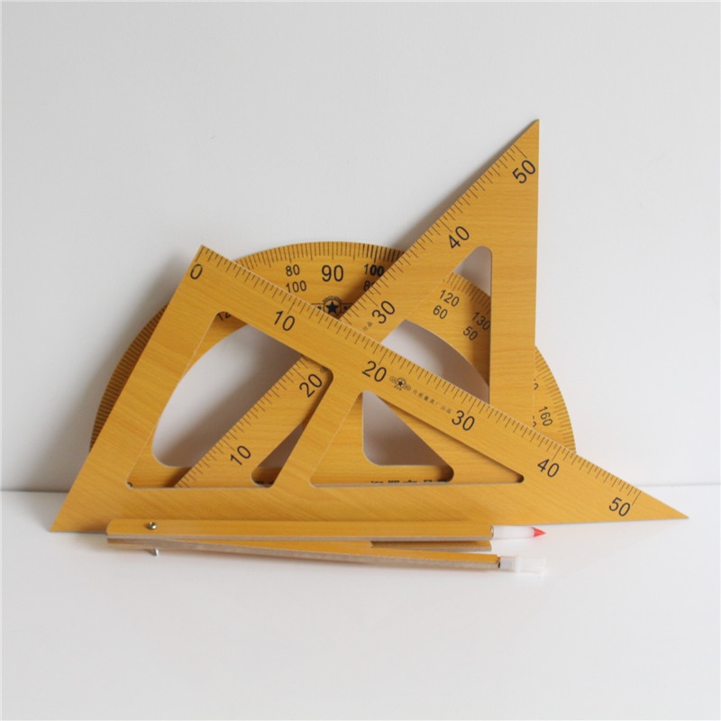 国产50cm 榉木教学三角板 黄