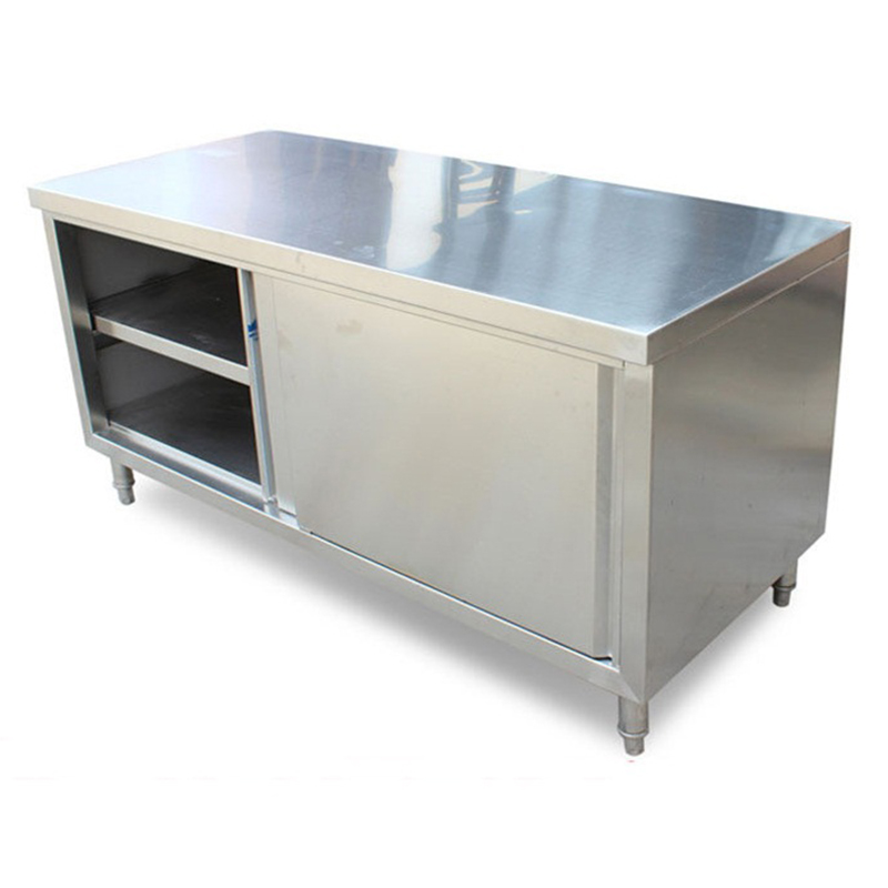 国产1800×800×800mm 不锈钢双通拉门工作台 银色