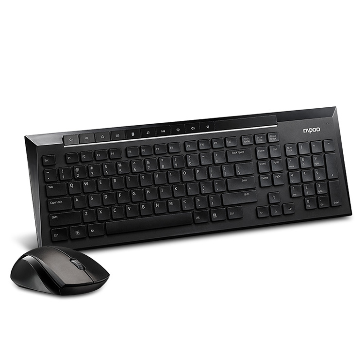 雷柏8300p usb轻薄商务无线键盘鼠标套装02黑色(单位:套)