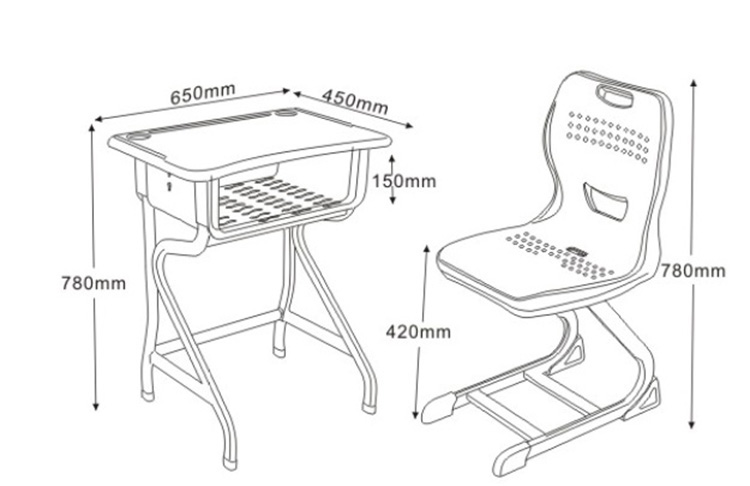 课桌椅三视图图片