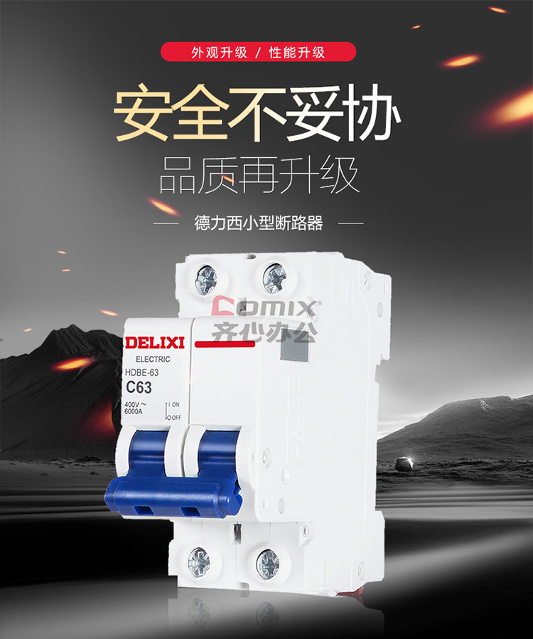 德力西 hdbe632c63 2p63a 双进双出断路器空气开关 白色 (单位:个)