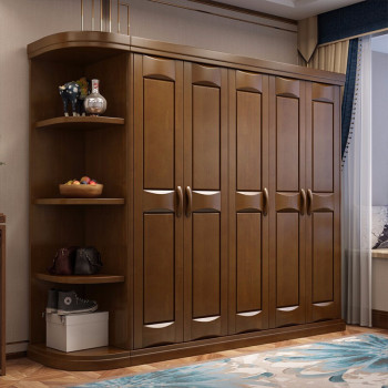 梵爱lhyg402 实木三门中式大衣柜 棕色(单位:套)