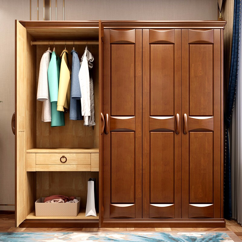 梵爱lhyg404 实木五门中式大衣柜 棕色(单位:套)