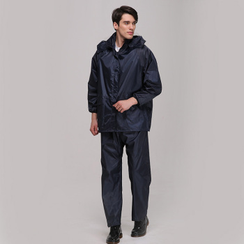 雨先生 定制 88707 l-3xl码 户外徒步涤纶男女成人分体雨衣套装 藏青