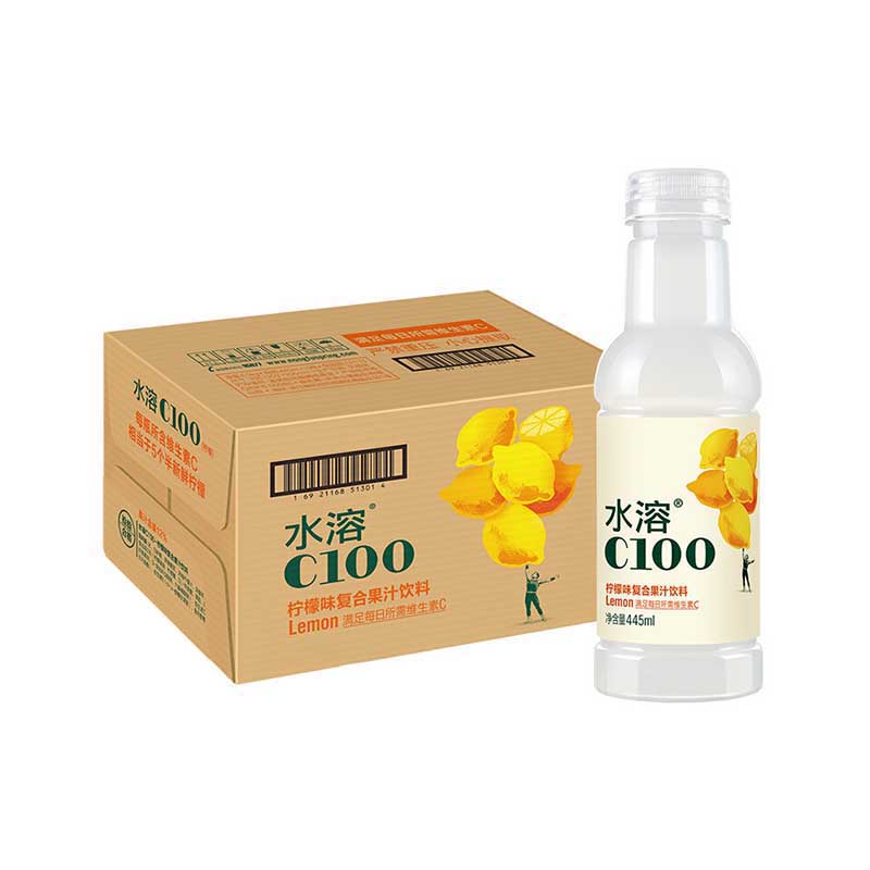 农夫山泉 水溶c100柠檬味 445ml*24 (单位:箱)