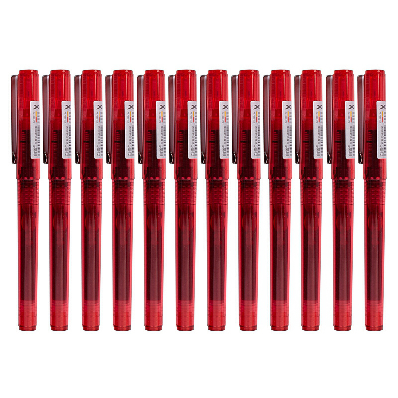 白雪x66 直液式全针管中性笔 0.5mm 12支/盒 红色 (单位:盒)