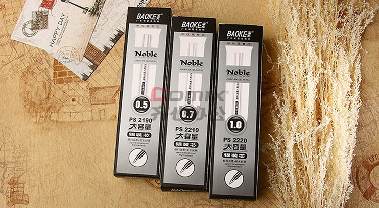 宝克ps2210 大容量中性笔笔芯 0.7mm 12支/盒 黑色 (单位:盒)