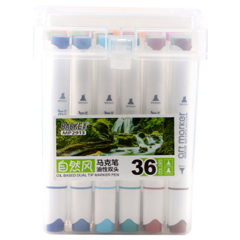 宝克mp2913-36 油性双头马克笔套装 1mm-6mm 36色/盒 彩色 (单位:盒)