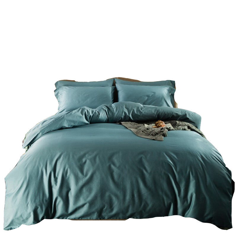 伊伊爱 ta1900041 纯色长绒棉时尚简约四件套 220*240cm 灰湖绿 (单位