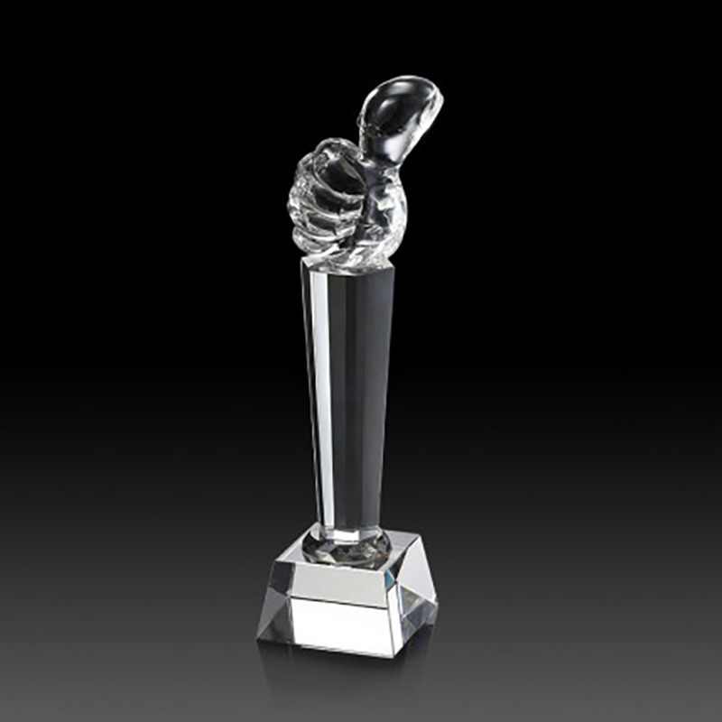 盒酷ycjb0006 定制企业年会团建活动k9水晶奖杯大拇指杯 透明(单位:套