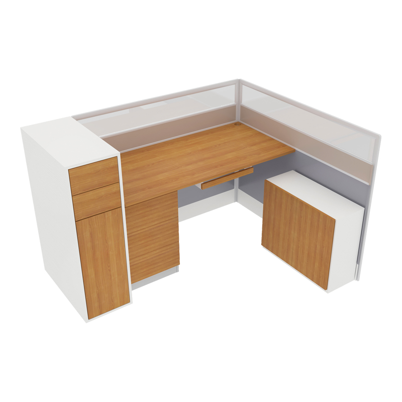 永亨yh21850001 屏风办公桌 1400*700*750 粉橡色 (单位:位)