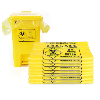 朵欣80*90cm 100个/包 黄色医疗平口加厚垃圾袋 (单位:包)
