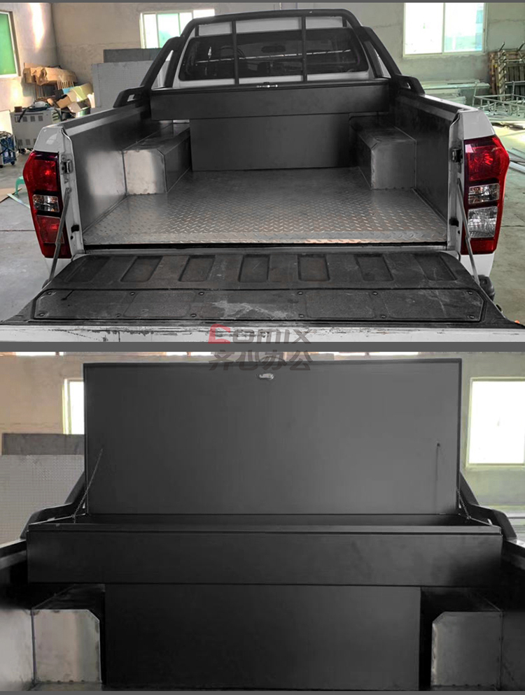 老车手 皮卡通用 工具箱 不锈钢工具箱 大号后储物货箱柜 黑色(单位