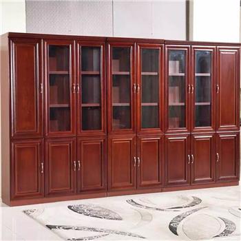 捷时越 120*40*200cm 三门木质书柜 深红色(单位:套)