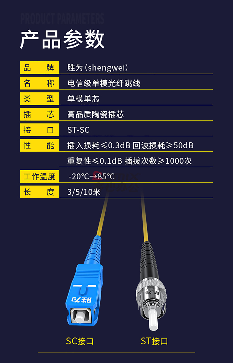 156003531 商品型号:fsc-506 产 品 特 点: 胜为 电信级光纤跳线 fsc