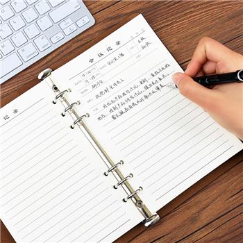 朗捷b5会议记录本a5活页式开会本子商务皮面记录本工作日志本可拆卸笔