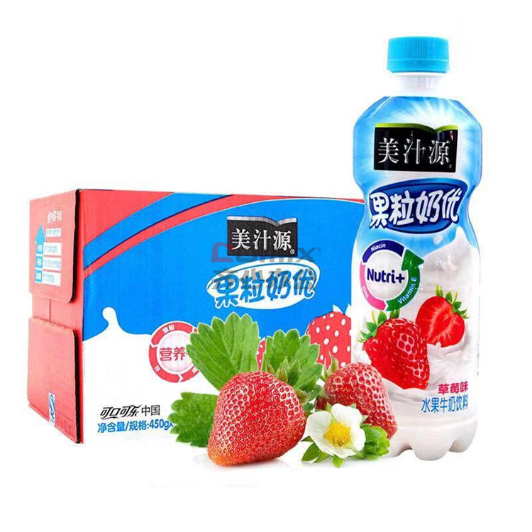 可口可乐 美汁源 450ml 果粒奶优 菠萝味 15瓶/箱(单位:箱)