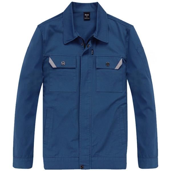 拓吉凯 宝蓝长袖纯棉工作服 wy009-003 l 精梳纯棉纱卡面料 棉100%