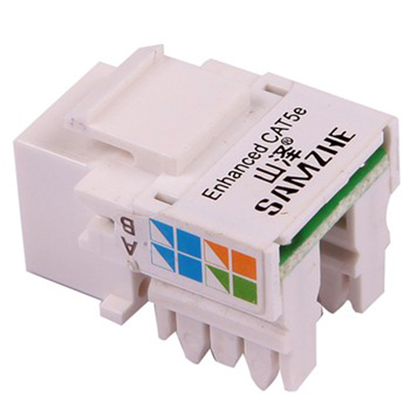山泽wan-04 rj-45 超五类高端工程镀金版网络信息模块 白色